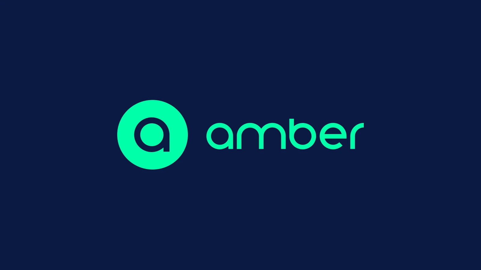 The Amber logo in green on a navy background.