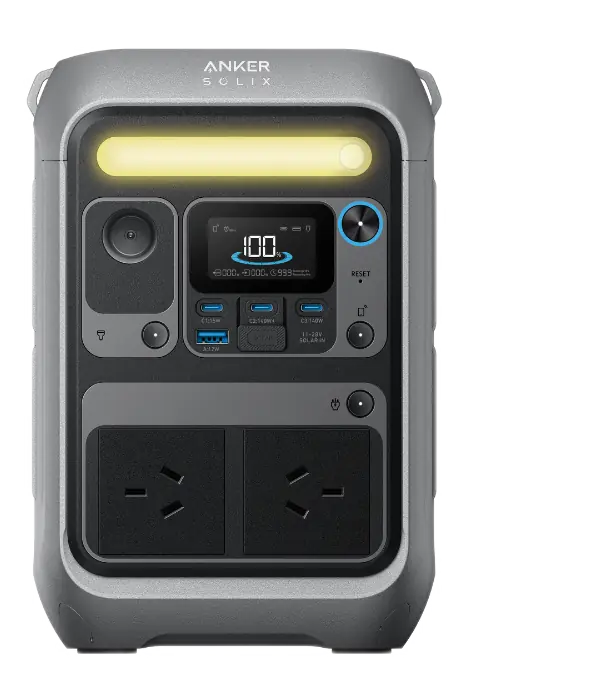 Anker SOLIX C300 AC with two Australian AC sockets, front view
