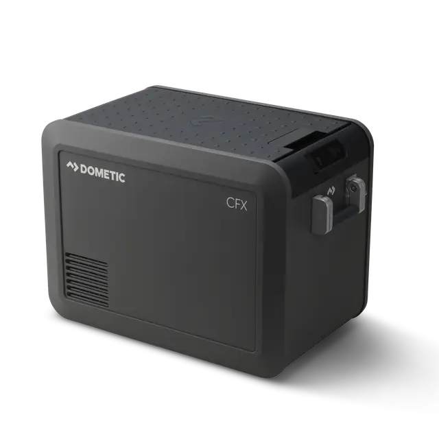 Dometic CFX5 45 portable fridge with lid closed.