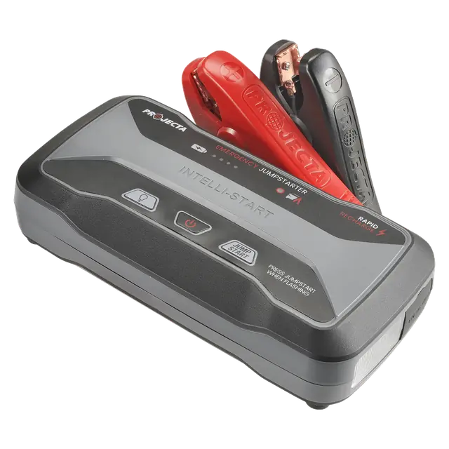 Projecta IS920C jump starter with clamp assembly.