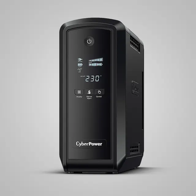 CyberPower CP900EPFCLCDa UPS, angled front view from its Australian model gallery.