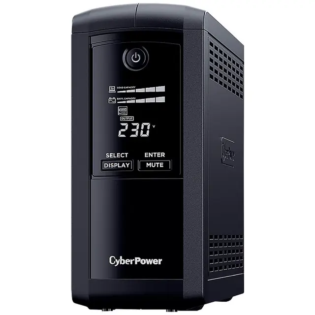CyberPower VP1000ELCD Australian UPS tower with front LCD and controls.